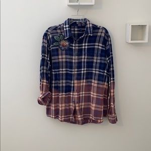 Flannel T-shirt button down